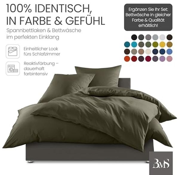 Mako-Satin Spannbettlaken dark olive 120x200cm Bild 4