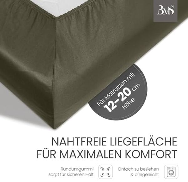 Mako-Satin Spannbettlaken dark olive 120x200cm Bild 3