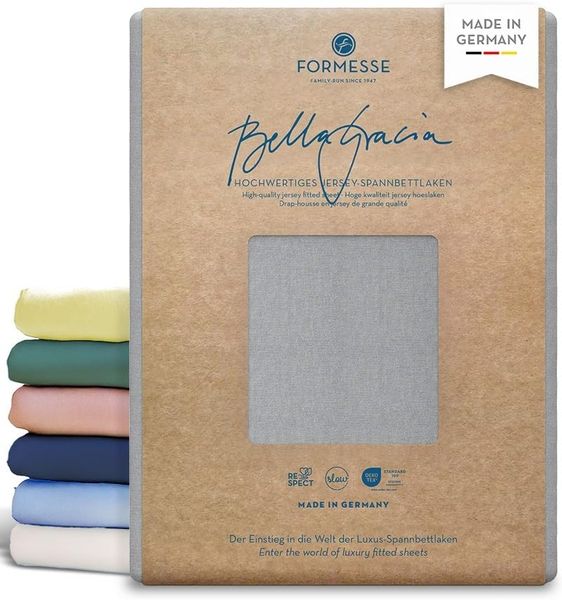 Formesse Spannbetttuch Bella Gracia La Piccola | Für Boxpring Topper 160x190-200 cm grau (0701)