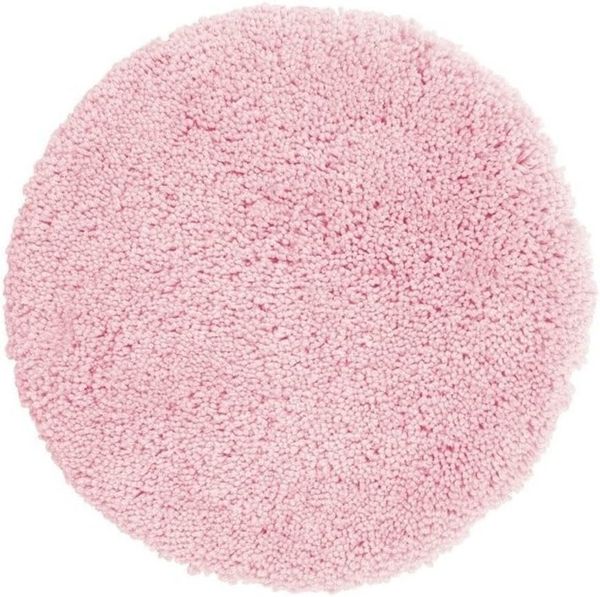Spirella Badteppich Badematte Duschvorleger Mikrofaser Hochflor | flauschig | rutschhemmend | geeignet für Fußbodenheizung |60 cm Rund | Rosa