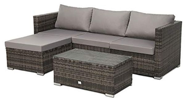 SVITA Poly-Rattan Lounge QUEENS Sofa Gartenset Garnitur Rattan Gartenmöbel Braun