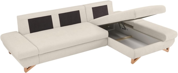 Ecksofa Skalm in Creme mit Bettfunktion 284 cm Bild 8