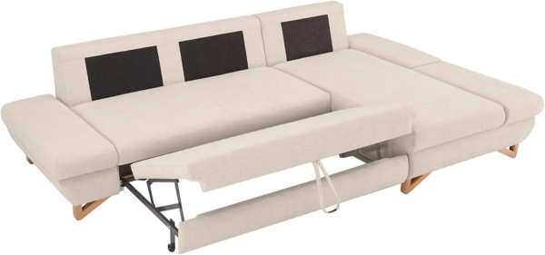 Ecksofa Skalm in Creme mit Bettfunktion 284 cm Bild 9