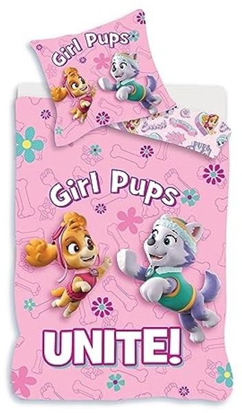 Baby Bettwäsche-Set Paw Patrol rosa 100 x 135 und 40 x 60 cm