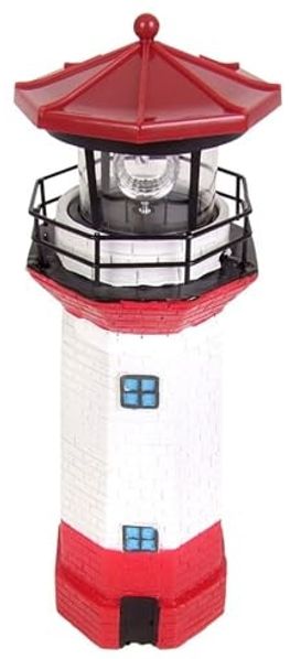 Solar-Leuchtturm 27,5cm mit rotierendem LED Licht Gartenleuchte Terrassendeko