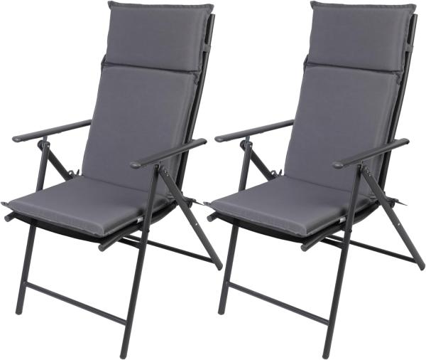Albatros Gartenstühle Aruba mit Sitzauflage 2er Set – Gartenstühle Klappbar mit robustem Metallgestell und hoher Belastbarkeit – bequeme Klappstühle auch als Terrassenstühle oder Balkonstühle