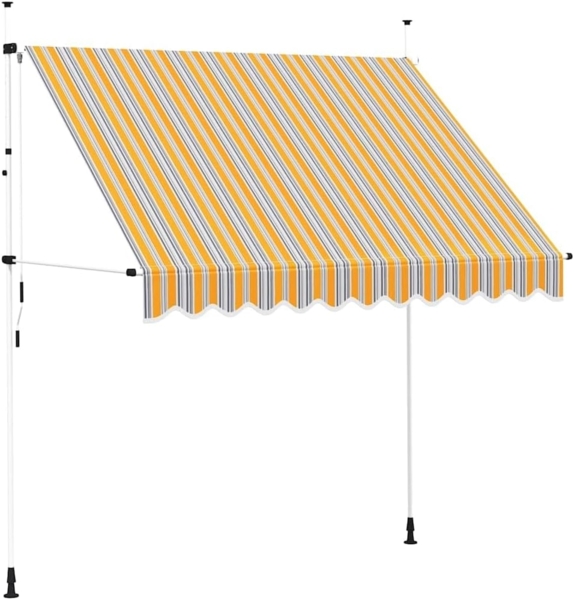 vidaXL Einziehbare Markise Handbetrieben 250 cm Gelb/Blau Gestreift 43227