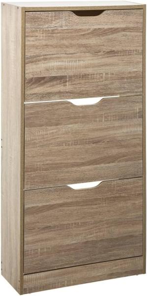 5 five simply smart Schuhschrank, mit 3 Schubladen, Eichenholz-Optik, 115 x 24 x 60 cm