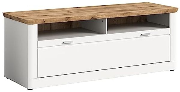 Lowboard TV-Schrank Michigan | weiß / Viking Oak