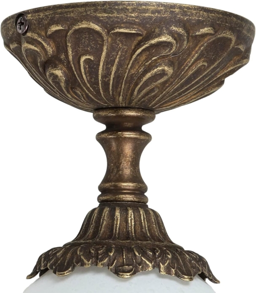 Licht-Erlebnisse Deckenleuchte BEATRICE, ohne Leuchtmittel, Jugendstil Deckenlampe Messing Glas Weiß Bronze Antik Lampe Bild 4