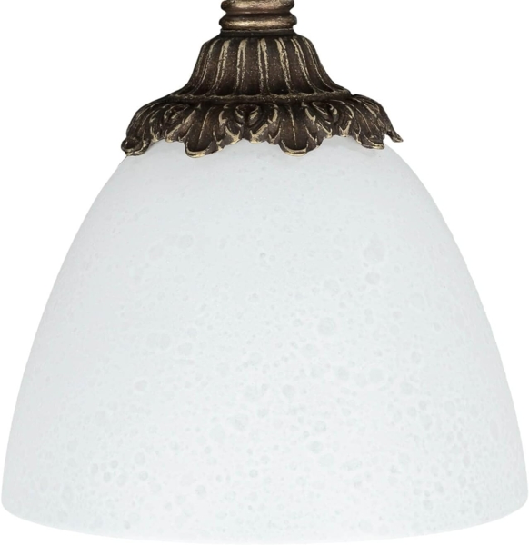 Licht-Erlebnisse Deckenleuchte BEATRICE, ohne Leuchtmittel, Jugendstil Deckenlampe Messing Glas Weiß Bronze Antik Lampe Bild 3