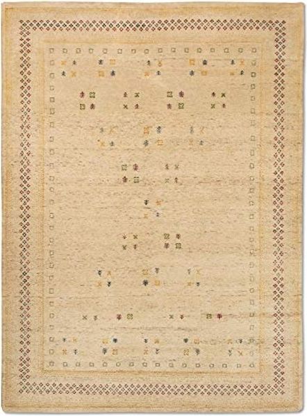 Gabbeh Teppich - Loribaft Indus »Croco« 300 x 80 cm - natur - läufer