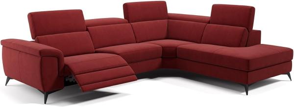 Sofanella Ecksofa AMARO Sofalandschaft Funktionssofa Stoff in Rot S: 286 Breite x 108 Tiefe