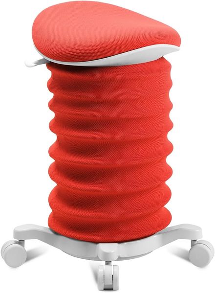 TOPSTAR Sitness 4D mit Rollen AGR-Zertifiziert Dynamischer Sitzhocker Papyrus - coralrot, ergonomischer Bürohocker - höhenverstellbar - stärkt den Rücken - entlastet die Bandscheiben