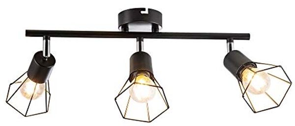 Deckenleuchte, Käfig-Design, schwarz, L 40 cm