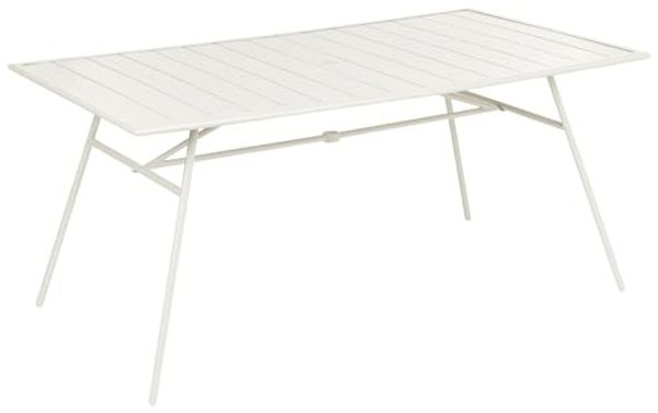 Gartentisch TERENZO 160 cm 90 cm Metall Hellbeige