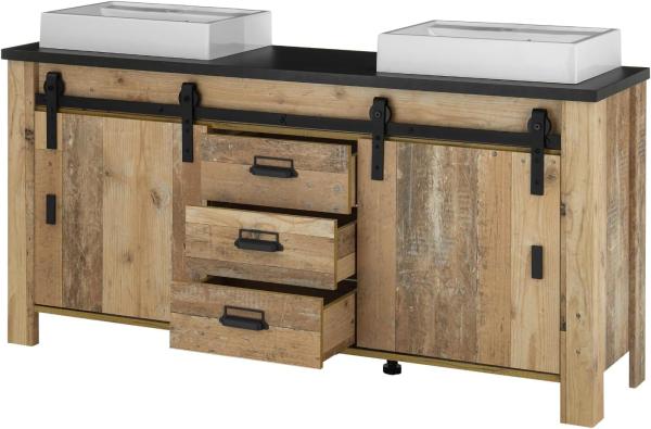 Badmöbel Set Stove in Used Wood hell Doppelwaschtisch 164 cm Bild 7