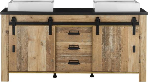 Badmöbel Set Stove in Used Wood hell Doppelwaschtisch 164 cm Bild 3