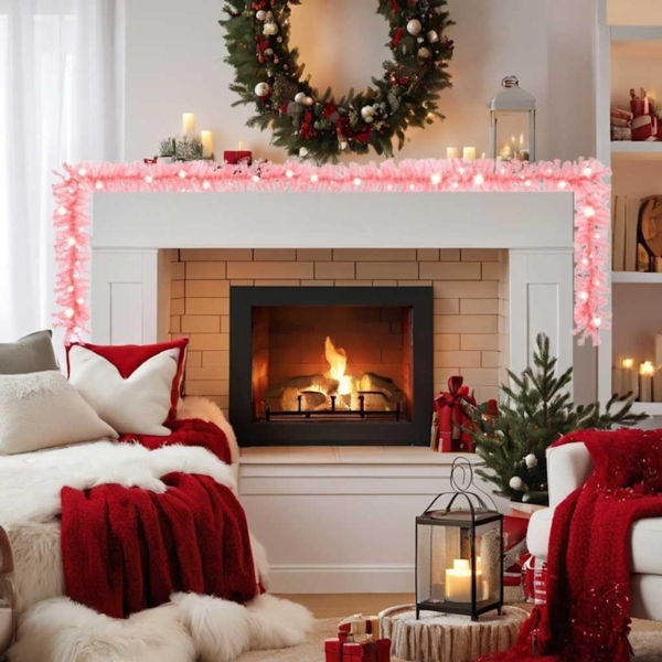 vidaXL Weihnachtsgirlande mit LED-Lichtern 20 m Rosa 329200 Bild 2