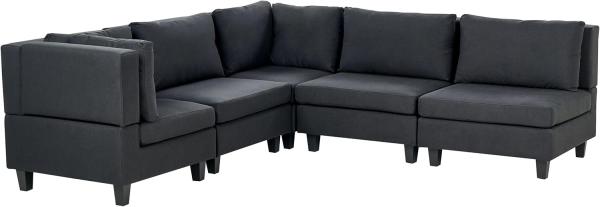 Beliani 'Unstad' Sofa, Schwarz, Stoff, 72 x 228 x 228 cm, ohne Ottomane, Rechts