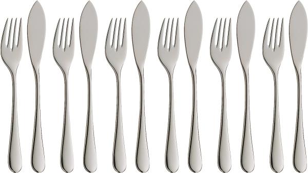 WMF Merit Fischbesteck-Set, 12-teilig, Cromargan protect® 3201112836