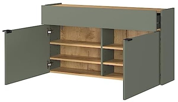 Lomadox Garderoben-Set ABERDEEN-01, (Spar-Set, 4-St), in grün mit Eiche, ideal für schmale Flure, mit 2 Garderobenpaneelen Bild 4