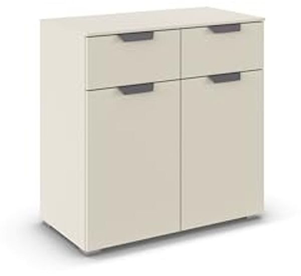 rauch Aditio Box, Kommode, 2-türig, 2 Schubladen, mit Softclose-Funktion, Farbe Beige, BxHxT 80x81x42cm