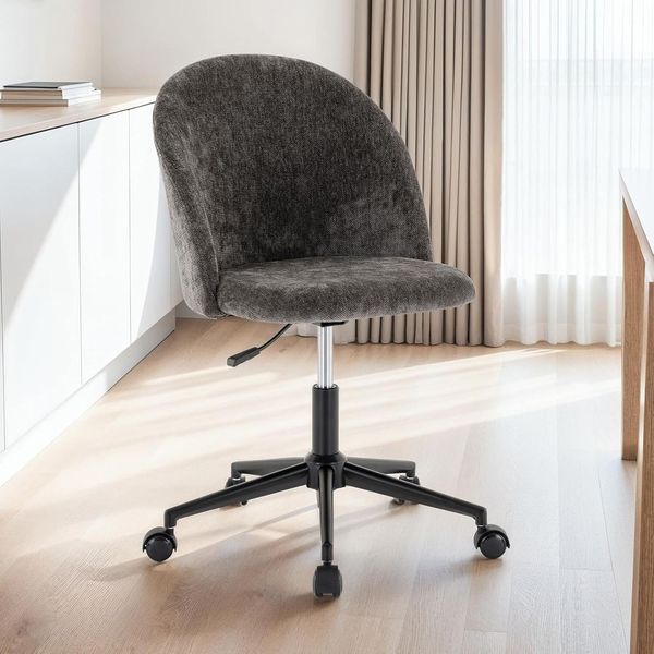 IDIMEX Drehstuhl YENGA, Ergonomischer Bürostuhl höhenverstellbar mit Stoffbezug – anthrazit