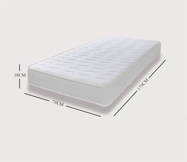 eXtreme comfort ltd Cooltouch Colours White Wave Hybrid-Matratze mit Memory-Schaum und Pinna-Coil-Federkernmatratze mit weißem Rand, 18 cm tief, 75x175 cm Bild 3