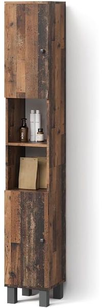 Livinity® Hochschrank Fucino, Eiche rustikal/Eiche rustikal, 30 x 190 cm (1-St)