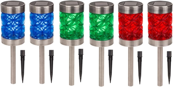 HAC24 LED Solarleuchte Garten Solar Lampen Solarlampen Terrasse, LED fest integriert, Warmweiß, Mystic Star mit Erdspieß