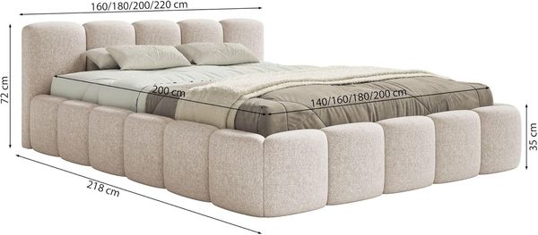 Selsey Polsterbett 160x200 cm Modernes Bettgestell mit Lattenrost Elegantes Design in Graphitgrau Szenil Toronto Robuster Holzrollrost für Komfort Bodenschonende Kunststoffgleiter Max Belastung 250 kg Bild 2