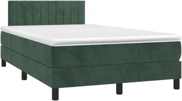 vidaXL Boxspringbett mit Matratze Dunkelgrün 120x190 cm Samt 3269852