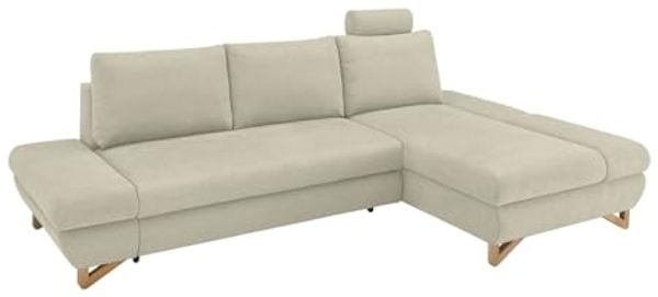 Ecksofa Skalm in beige mit Bettfunktion 284 cm