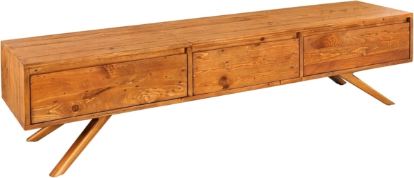 riess-ambiente Lowboard FINCA 180cm vintage braun · TV-Schrank aus recyceltem Pinienholz (Einzelartikel, 1 St), Massivholz · 3 Schubladen · stehend · Wohnzimmer · Landhausstil