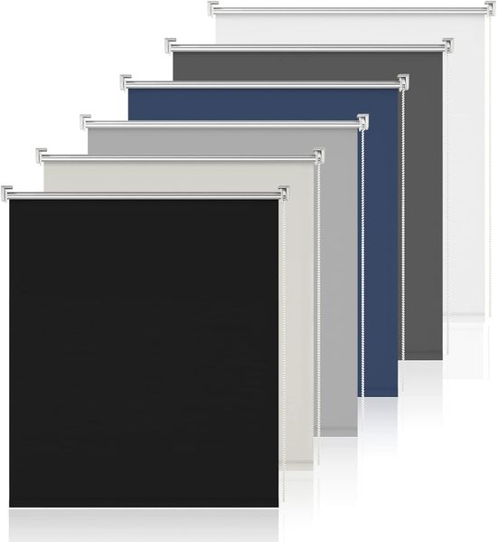 Verdunkelungsrollo Ohne Bohren - Klemmrollo für Fenster Schwarz B105 x H170cm-Stoffbreite 100cm Thermorollo Sichtschutz Sonnenschutz Fenster Rollo Innen