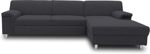 DOMO Collection Junin Ecksofa, Sofa in L-Form, Couch Polsterecke, Moderne Eckcouch, Schlamm, 251x150 cm