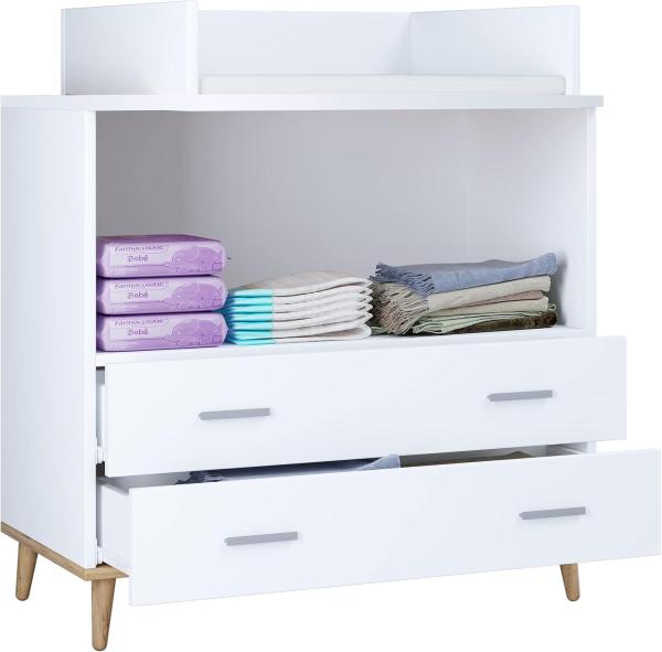 VCM Wickelkommode Lindas 917534 Weiß / Honig-Eiche H. 93 x B. 80 x T. 49