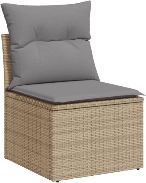 vidaXL 8-tlg. Garten-Sofagarnitur mit Kissen Beige Poly Rattan 3257445 Bild 5