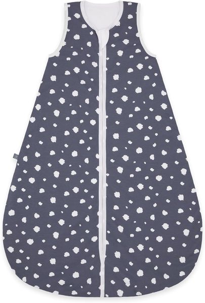 emma & noah Baby Schlafsack 2.5 TOG, Strampelsack für den Herbst und Winter in vielen Farben, Bio-Baumwolle, OEKO-TEX Zertifiziert, Schlafsack für Neugeborene (Punkte Blau, 60 cm)