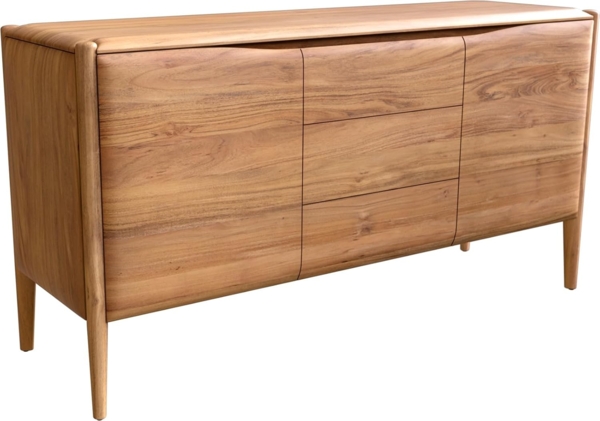 Sideboard Simcha 145 cm Akazie Natur 2 Türen 3 Schubladen