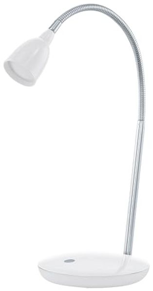 Eglo 93078 Büroleuchte LED DURENGO Kunststoff, Stahl weiß, chrom LED max. 2,5W 3000K H:38cm mit Wippschalter