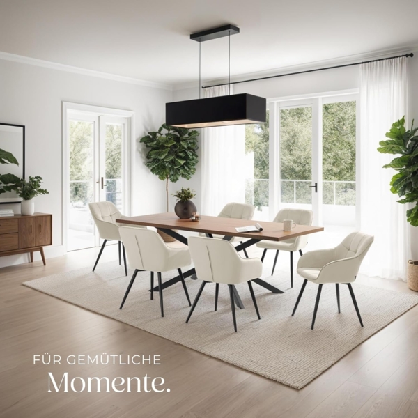 tectake Esszimmerstuhl Marilyn (2er Set, 2 St), gepolstert, in Samtoptik, gesteppt Bild 2