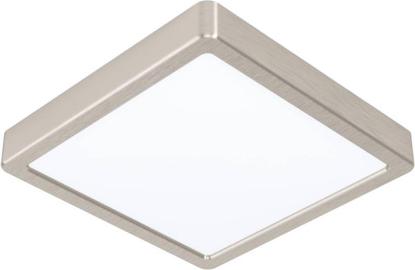 Eglo 900115 LED Badezimmer Deckenleuchte FUEVA-Z nickel-matt L:21cm B:21cm H:2. 8cm dimmbar IP44 2700-6500K mit Connect-Z Funktion