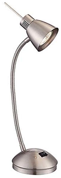 LED Tischleuchte, Metall, nickel-matt, Spot beweglich, Design