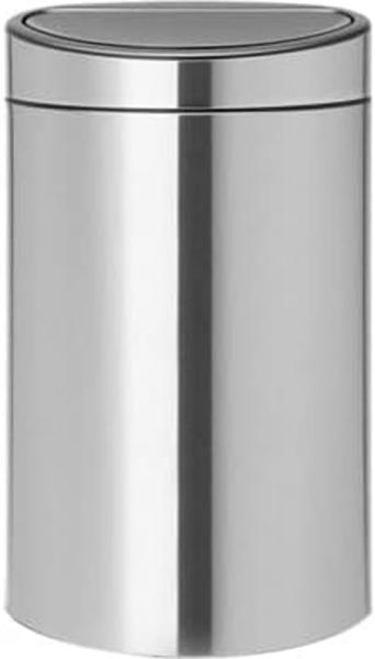 Brabantia Touch Bin, Mülleimer, Abfalleimer, Abfallbehälter, Matt Steel, 40 L, 114823