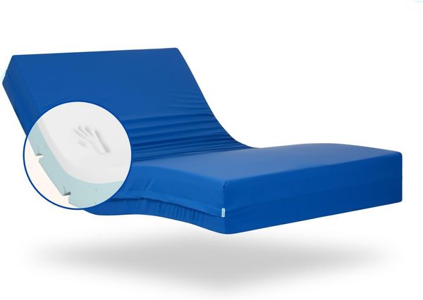 Gerialife® Geriatrische Krankenhaus-Gelenkmatratze | 3 cm viskoelastischer Schaumstoff | Wasserdichter hygienischer Bezug (80x190)