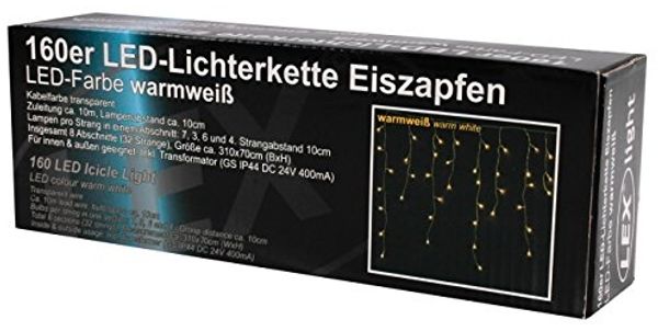 160er LED Eiszapfen Lichtervorhang Außen Innen Weihnachtsbeleuchtung warmweiß Bild 3