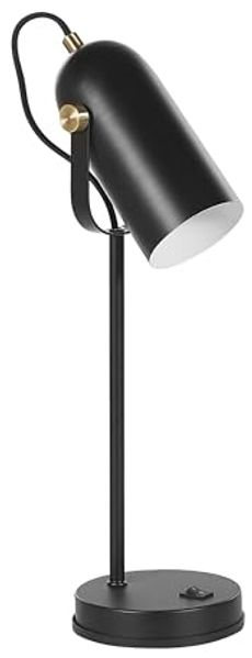 'Tyria' Tischlampe Schwarz 48 cm aus Metall Glockenförmig Elegant Modern Retro Stil