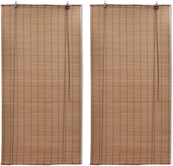 vidaXL Bambusrollos 2 Stk. 120x220 cm Braun 3057520
